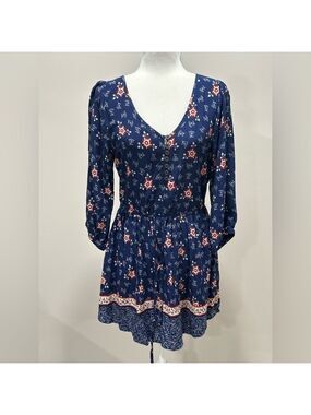 CottonOn Women’s Blue Floral Pattern Dress Size Small